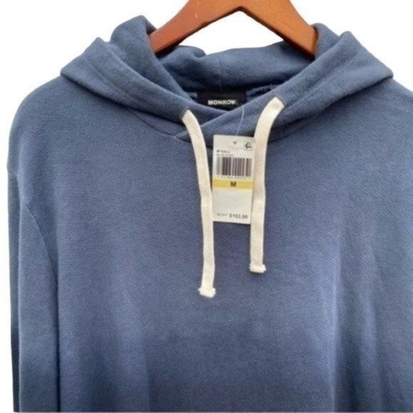 Monrow Mens Ombré Pullover Hoodie New - Picture 3 of 7